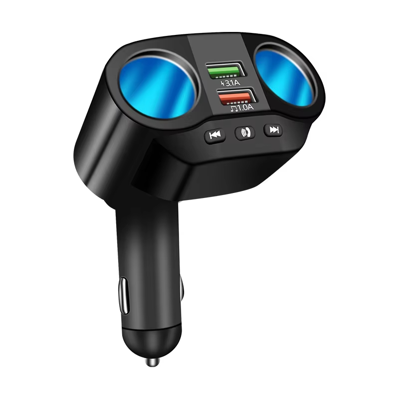 car 2-port distributor Dual USB 3.1 mobile phone charger, car Bluetooth MP3 player FM transmitter