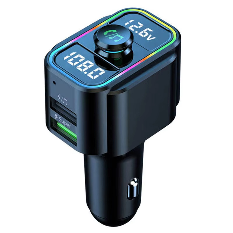 Car Charger QC3.0 Dual USB fast charge, hands-free call TF Card FM receiver BT5.0 Bluetooth MP3 music player FM transmitter