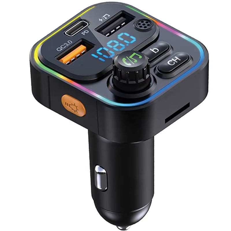 Car Charger QC3.0 type-c PD20W fast charging BT5.0 Bluetooth- receiver FM transmitter, music Bluetooth-MP3 player