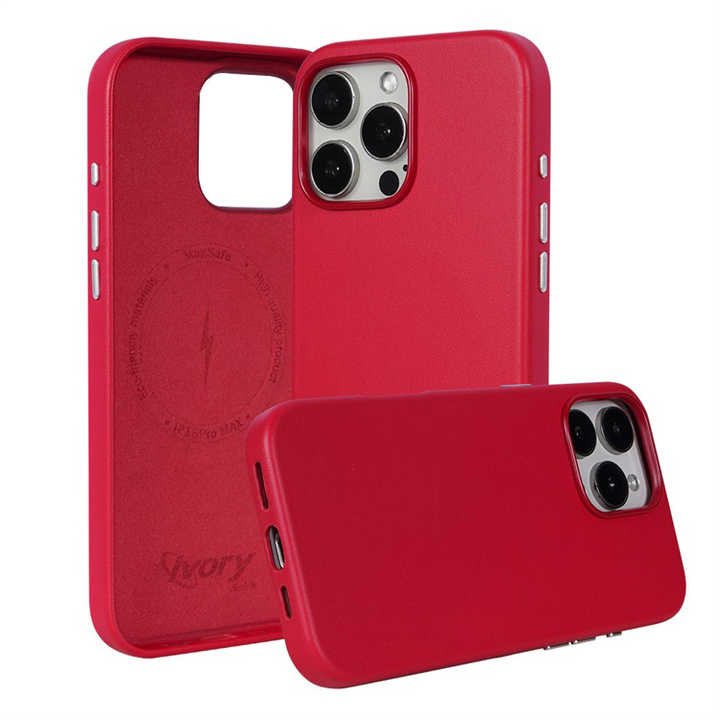 Wholesale Custom Logo For iPhone 16 Pro Max Original Wireless Charging Magnetic Luxury Leather Mobile Phone Case