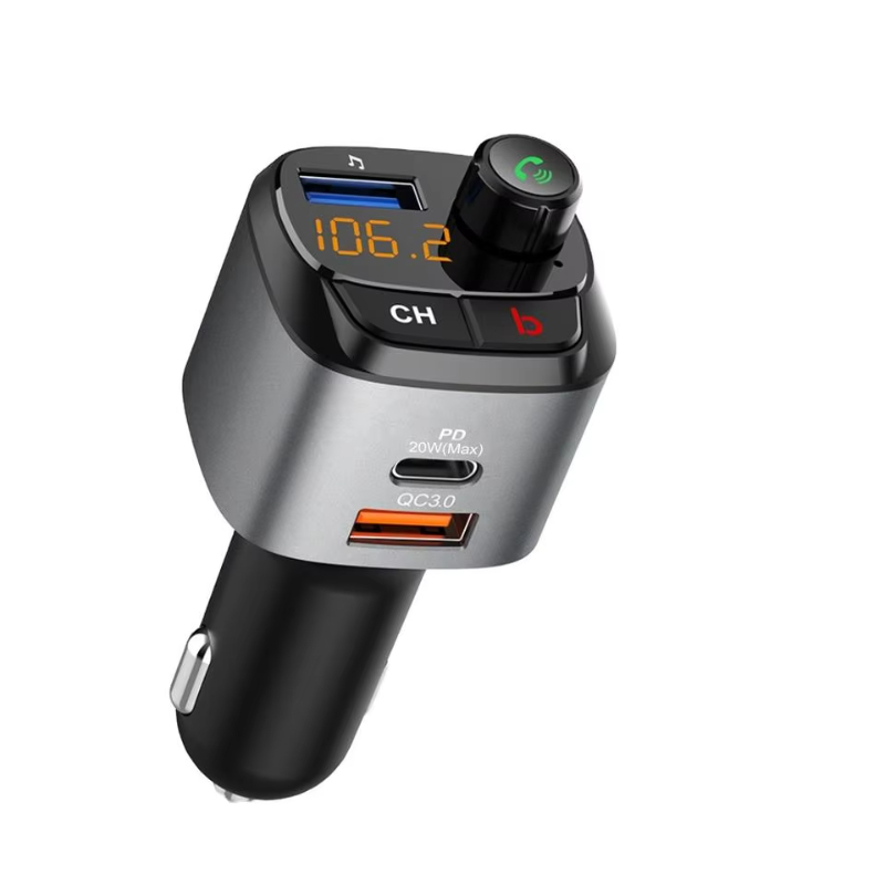 Car Dual USB Ports QC3.0 PD20W Type C Car Charger BT5.0 Bluetooth-MP3 Player FM Transmitter