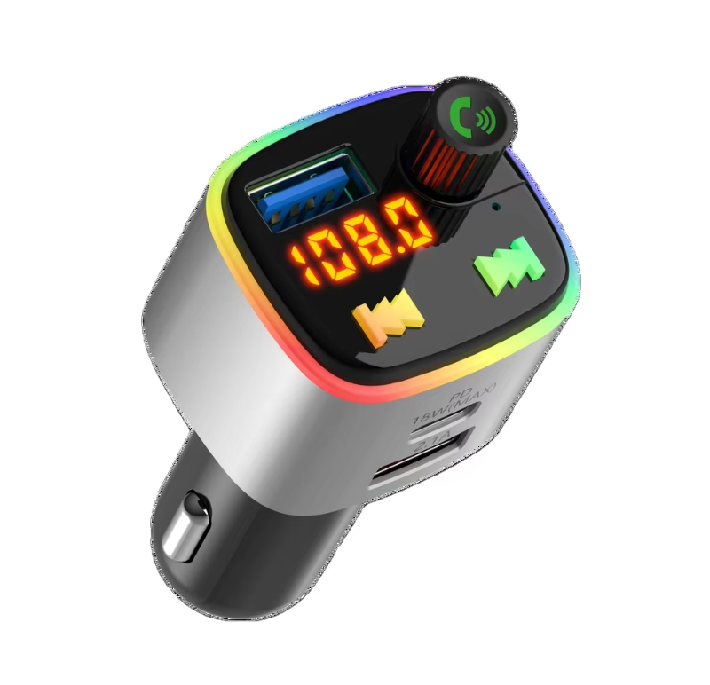 Car PD18W Mobile Phone Charger Type C Hands-Free Call BT5.0 Bluetooth-MP3 Player 85-108 FM Transmitter