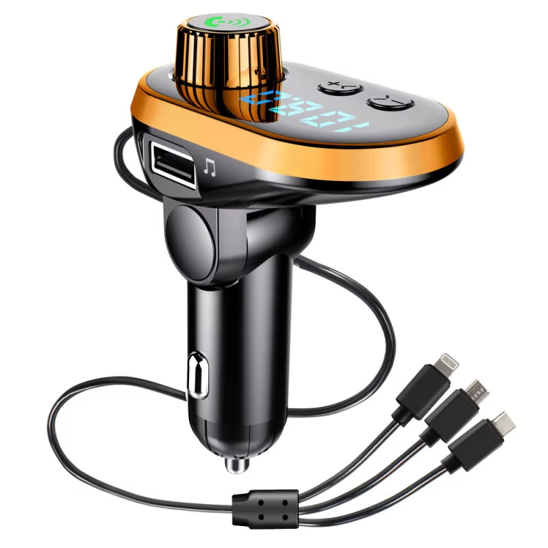 Car three in one mobile phone charger BT5.0 Bluetooth MP3 player Car FM transmitter