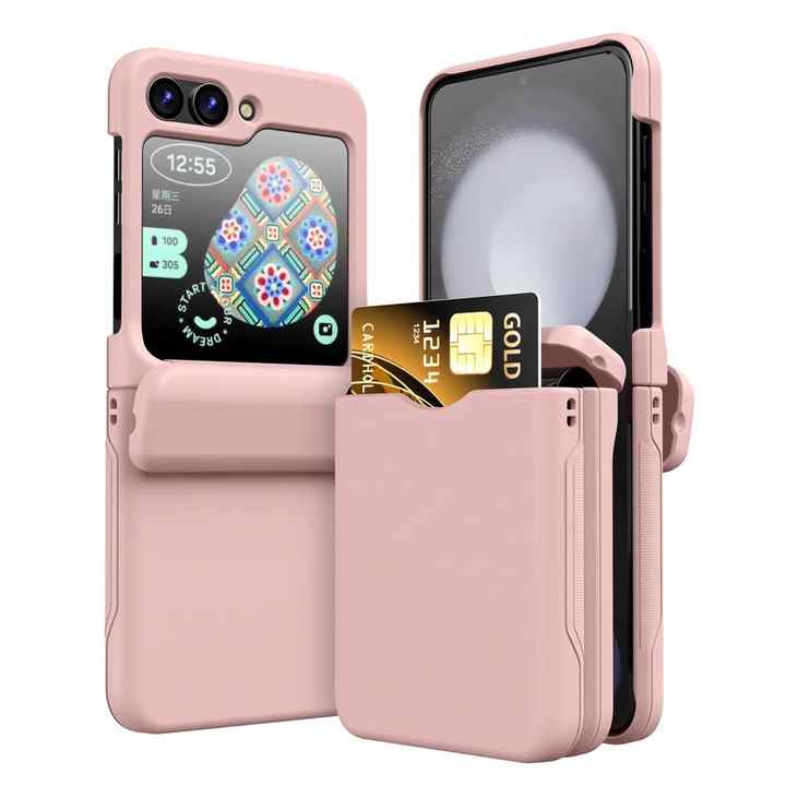 For Samsung Galaxy Z Flip 6 Card Holder Phone Case For Samsung Galaxy Z Flip 5 Shell Fall prevention Insert Card Phone Cover