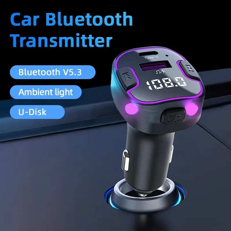 C-type car charger dual USB3.1A BT5.0 hands-free call car Bluetooth MP3 music player FM transmitter