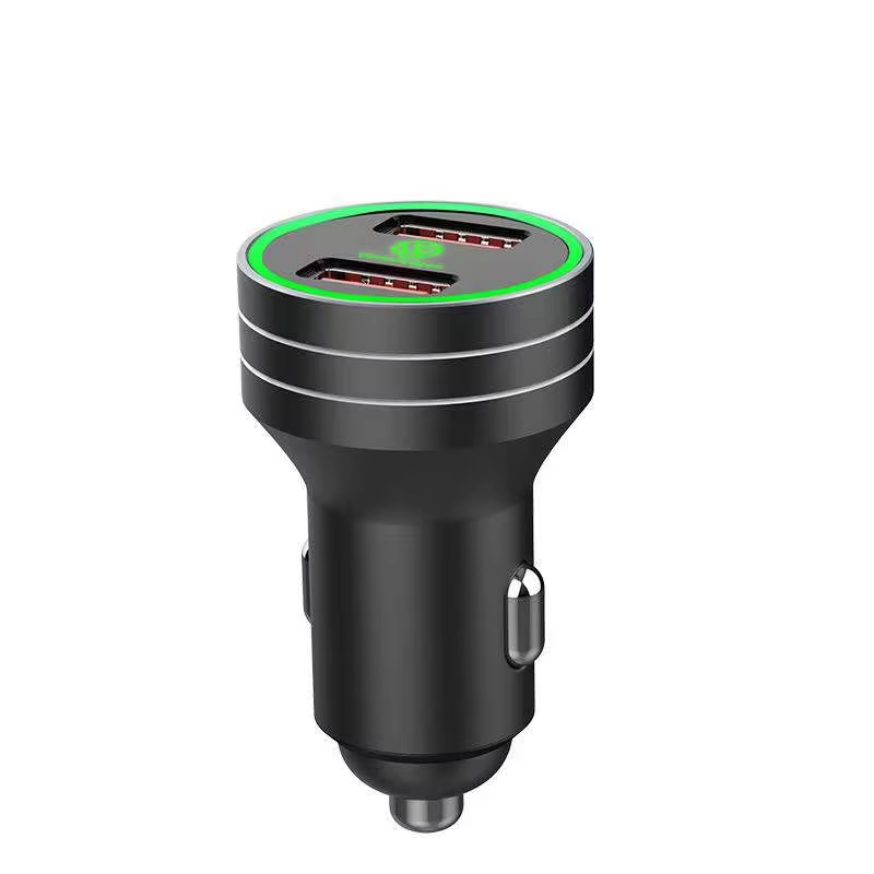 Customized LOGO car 5v 3.1A USB fast Car Charger Adapter 12v-24v Dual usb car charger for mobile phone