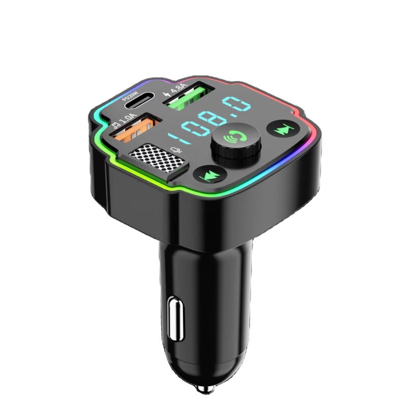 Q8 new car mobile phone charger PD fast charge hands-free call BT5.0 Bluetooth-MP3 player FM transmitter