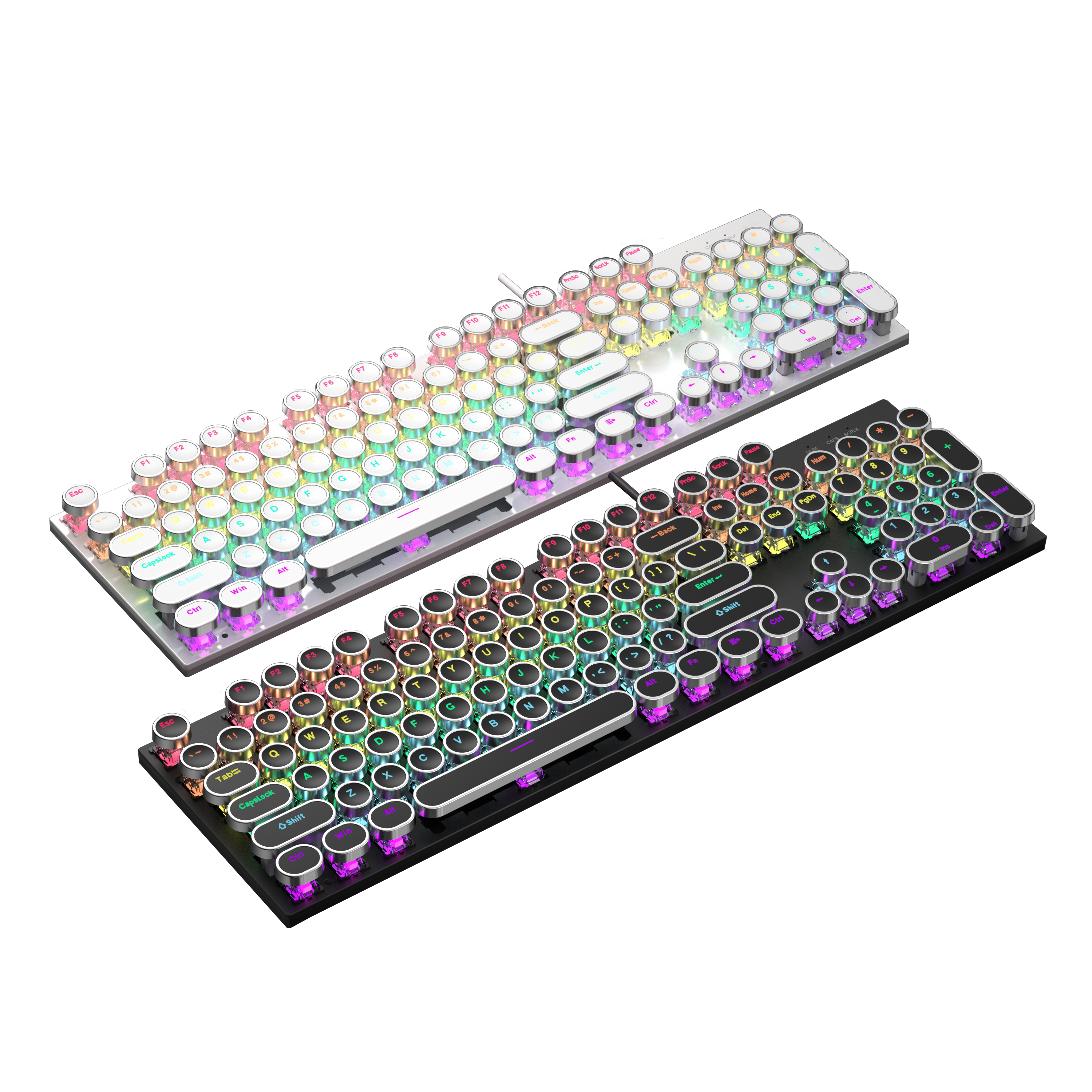 Steam punk Mechanical Gaming Keyboard Green Axis Retro RGB Metal USB Optical Wired 104 Keys Desktop Notebook Mechanical Keyboard