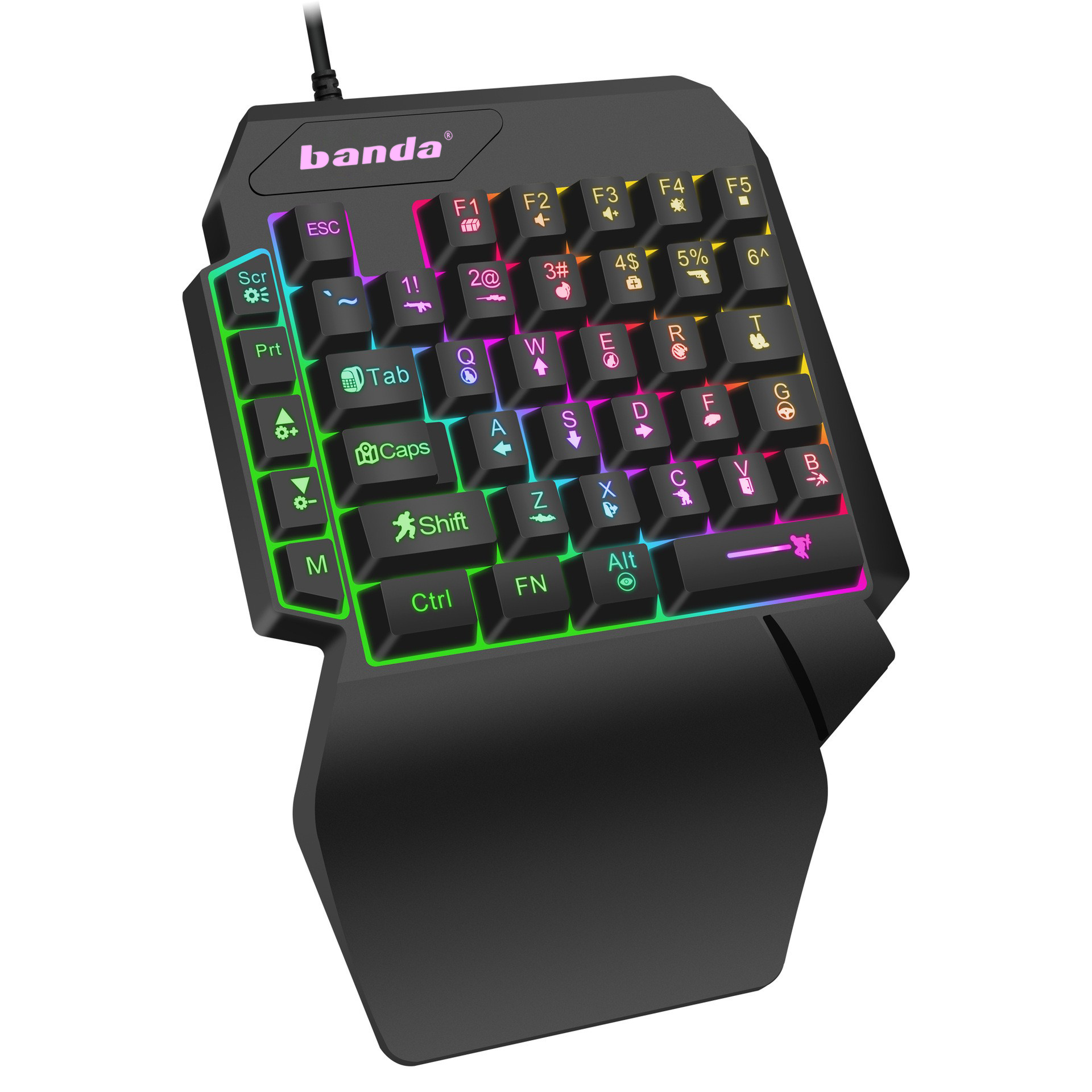 Amazon Hot Sale Low Price Keyboard RGB 40 Keys Single One-Hand Mini Keyboard With Multimedia Keys Gaming Keyboard