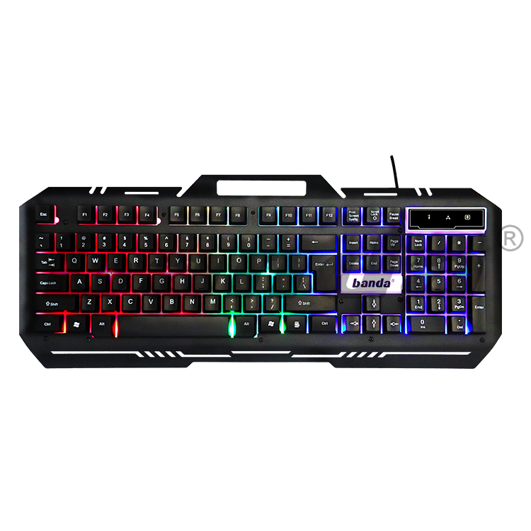 Hot Sales Usb Wired Floating Gaming Keyboard Water-Resistant Mechanical Feeling Rainbow Led Metal Wired Backlit Keyboard