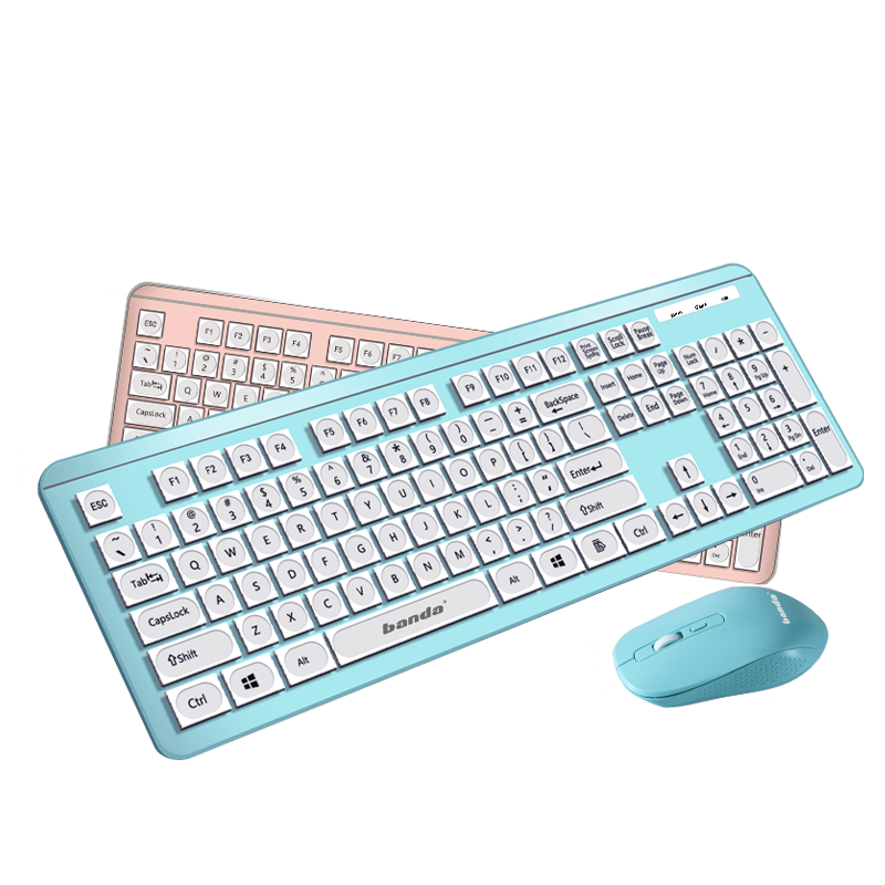 Hot Sale Wholesale Office Computer 2.4G Wireless Keyboard and Mouse Combo 108 Keys Portable chocolate USB Keyboard