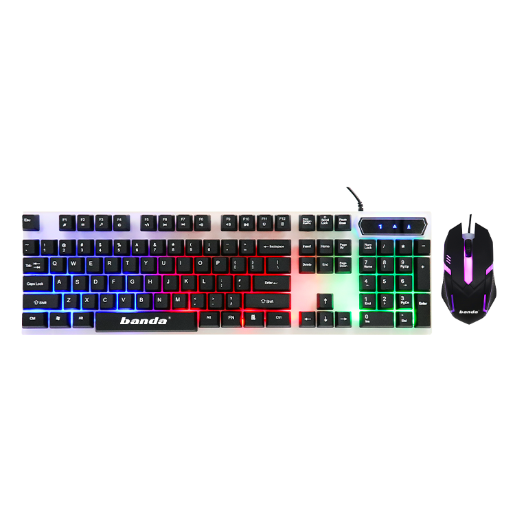 Factory custom Computer LED Gaming Keyboard and mouse combos Abs USB wired mouse and keyboards sets for Desktop