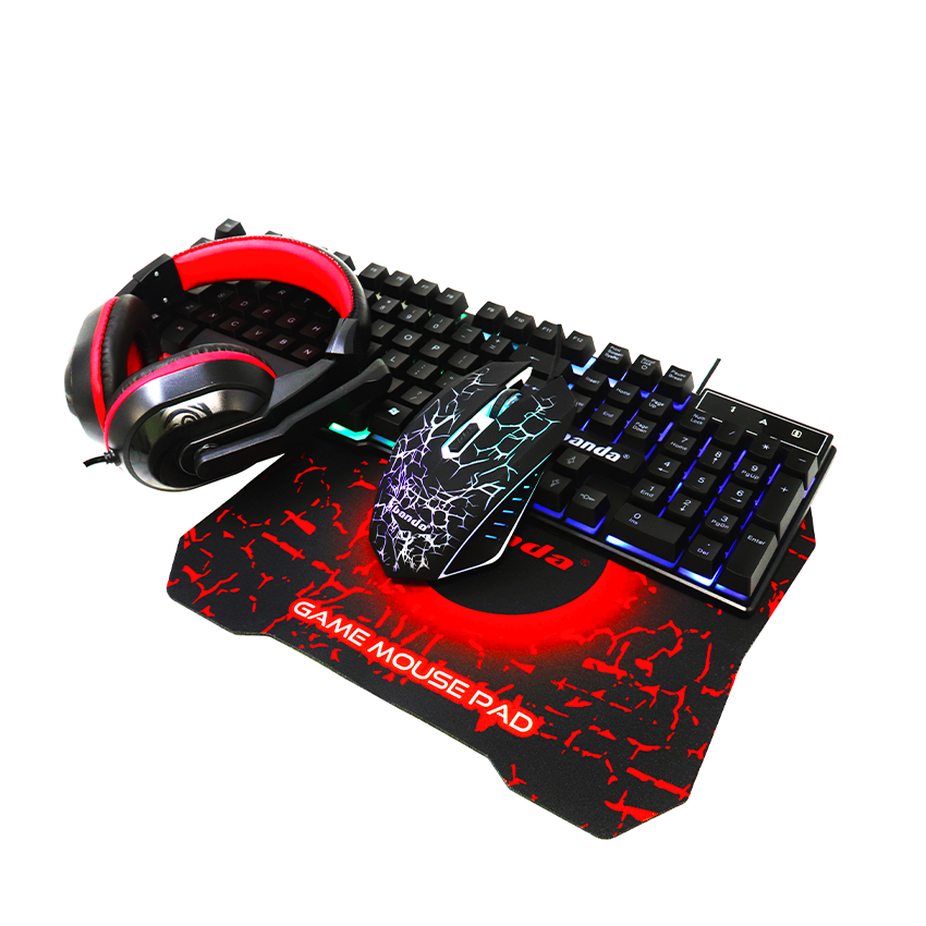 4 in 1 gaming set gaming keyboard mouse combos wired RGB keyboard 6D ergonomic mouse leather headphones keyboard kit