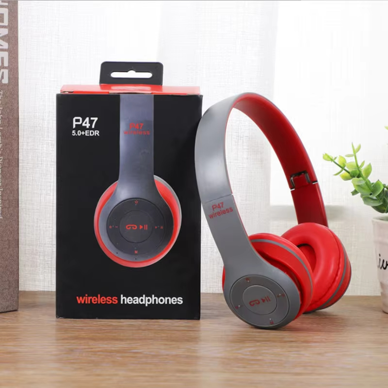 P47 Headphones 3.5mm TF Card FM Stereo Radio MP3 Player Wireless Headphone Silent Disco Headset Ear Phone with Deep Bass