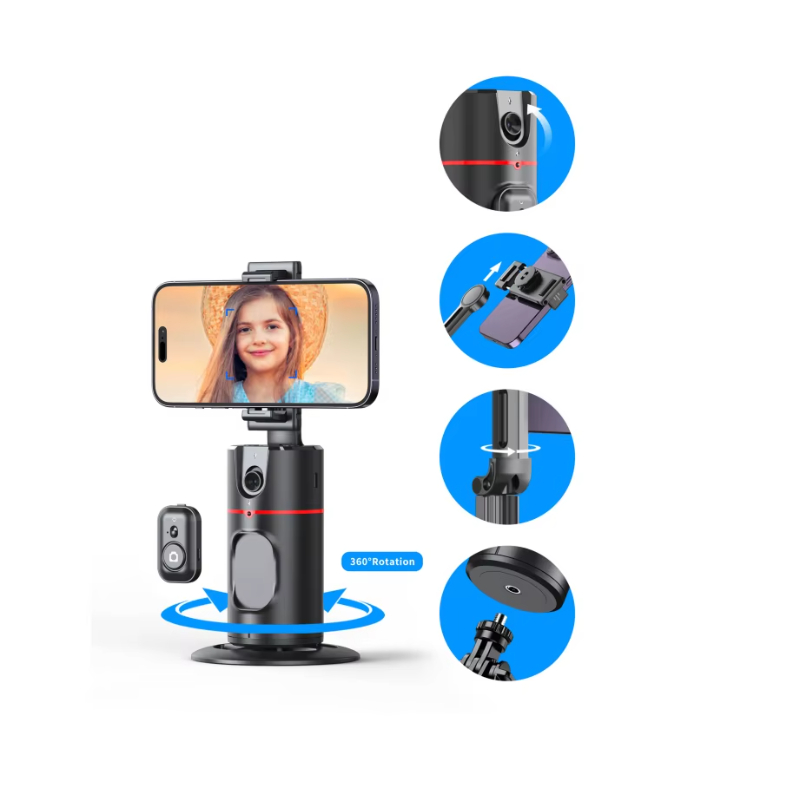 P02 AI Face Tracking Phone Gimbal 360 Rotation Face Tracking Recognition Phone Holder For Vlog Selfie
