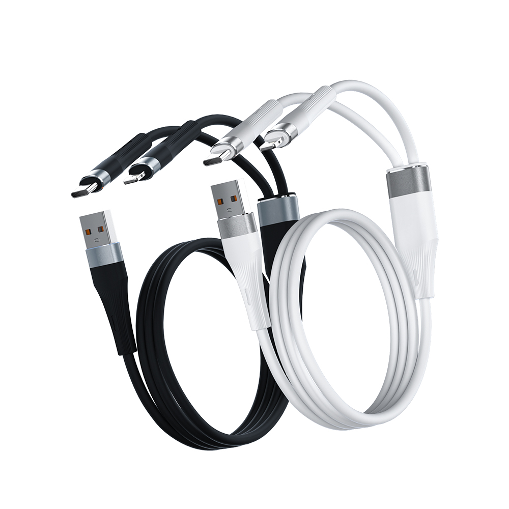 Mietubl 2-in-1 USB to Type-C+Lightning Aluminum alloy100W silicone data cable-MTB-DCODTA08