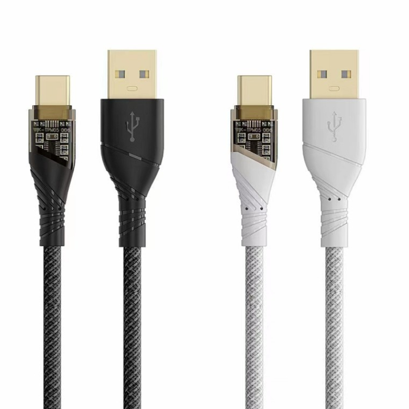 LED light-emitting mobile phone data line two-color twice injection transparent mobile phone data line