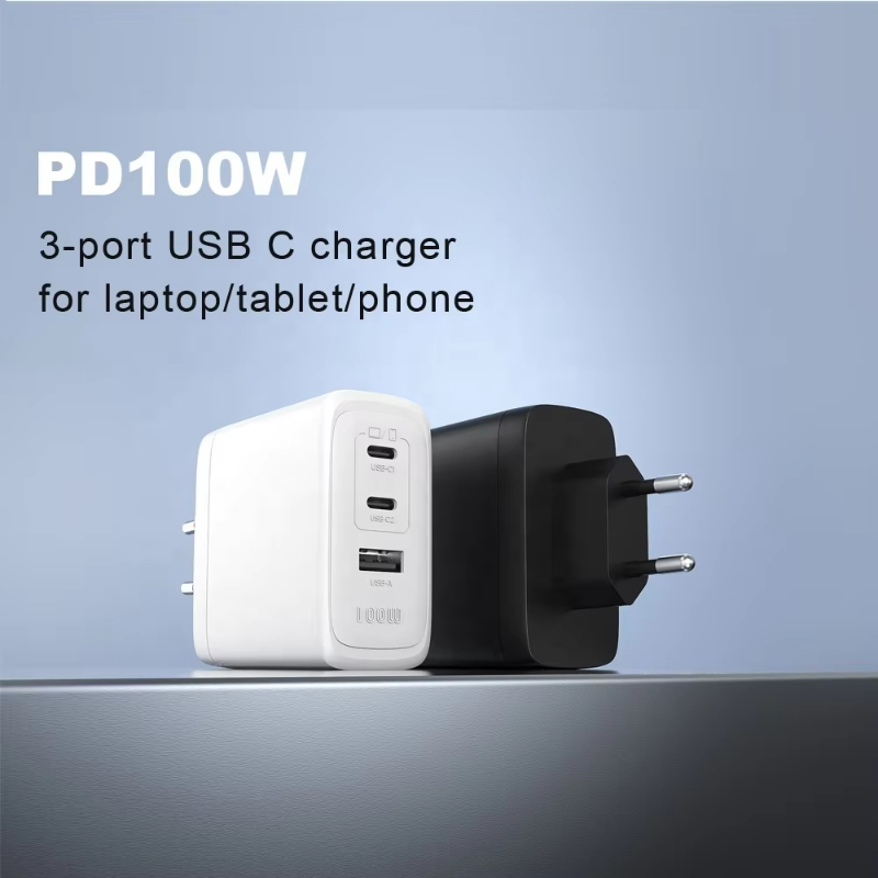 Factory Wholesales PD 100W Gan Desktop Charger US EU UK PD+PD+QC 100W USB C Qc3.0 PPS Fast Gan Charger 2C1A