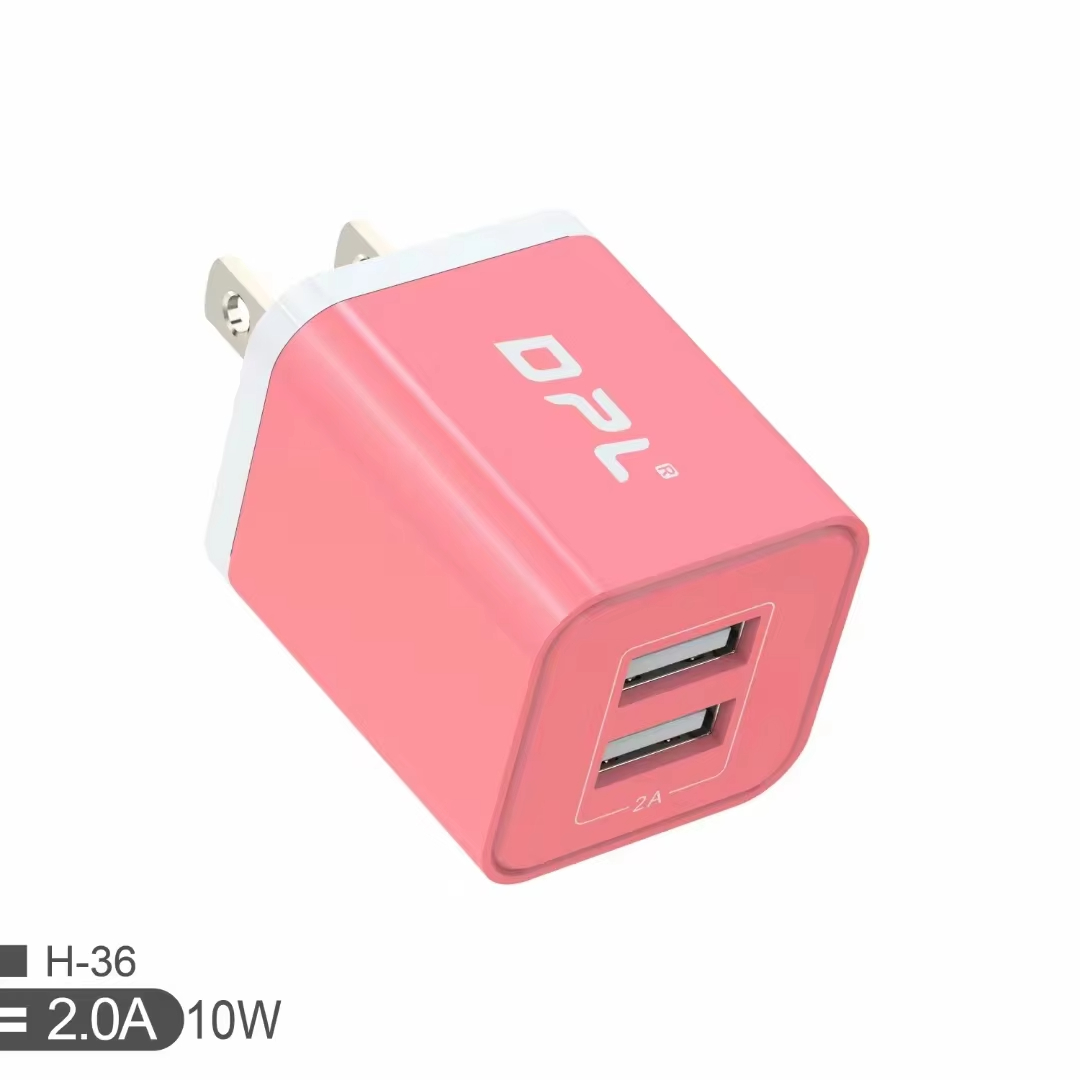 2022 new arrival products high quality top selling dual usb wall phone charger colorful wall charger