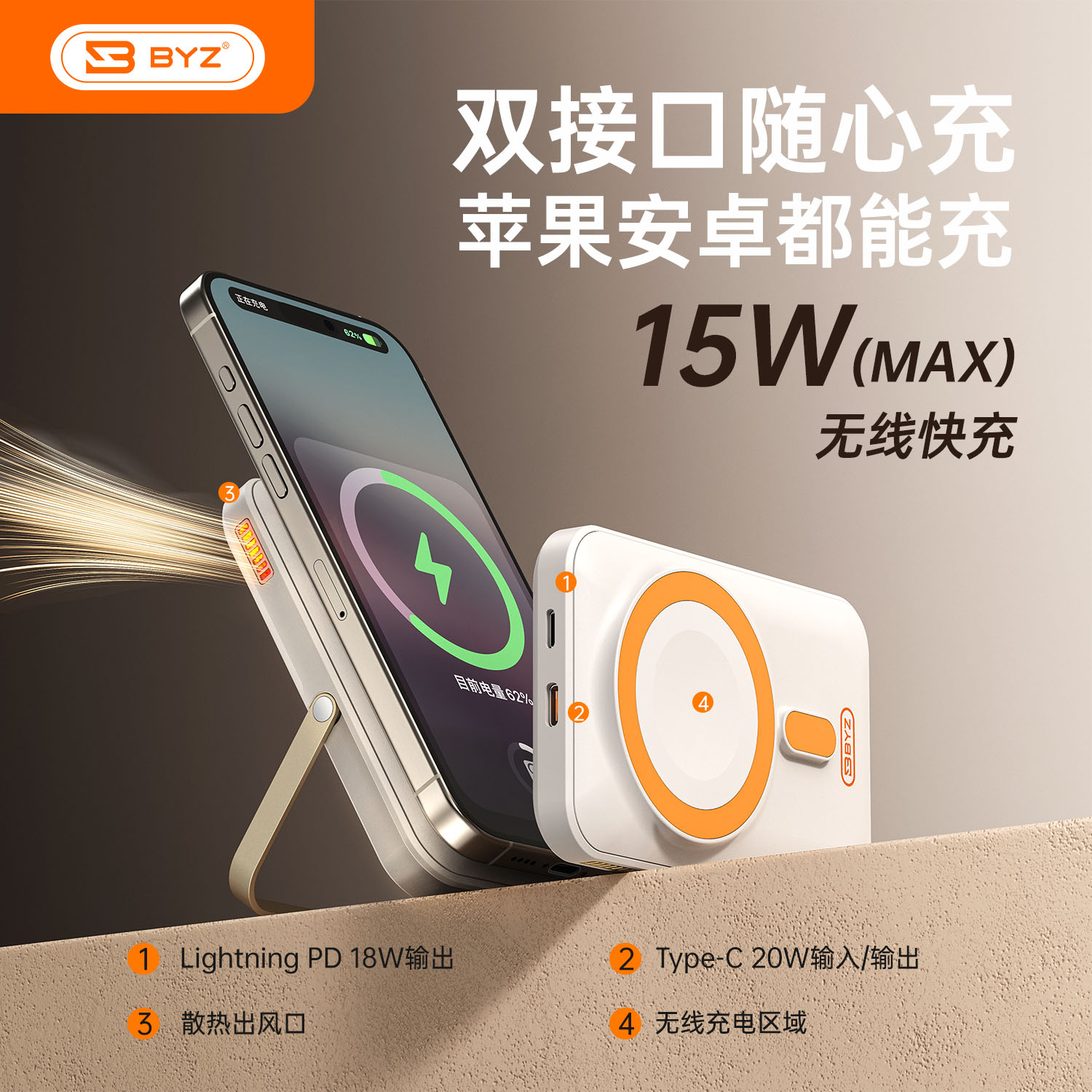 BYZ - Wireless Charging Mobile Power Bank W113