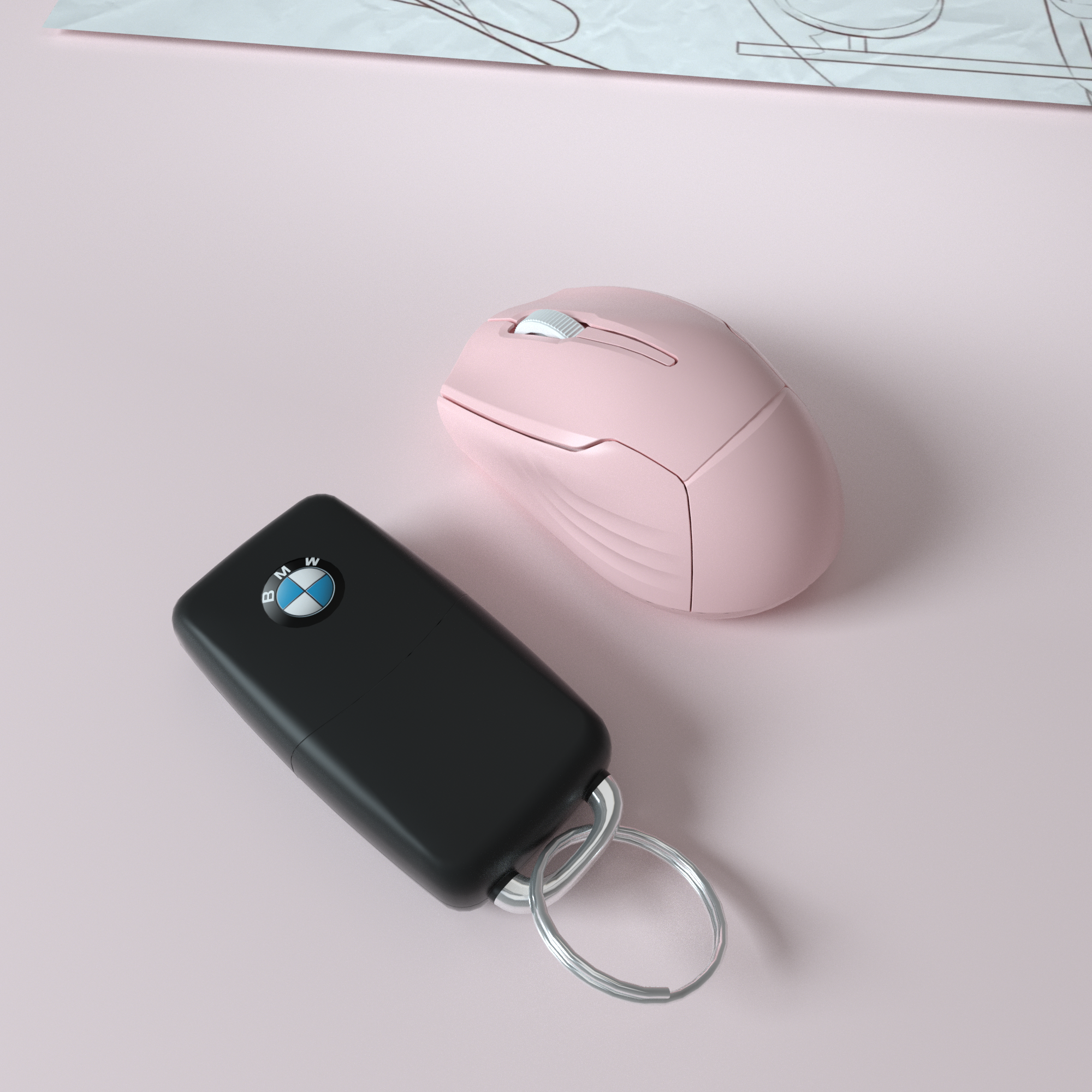 Mini cute wireless mouse Type-C receiver, dual mode charging