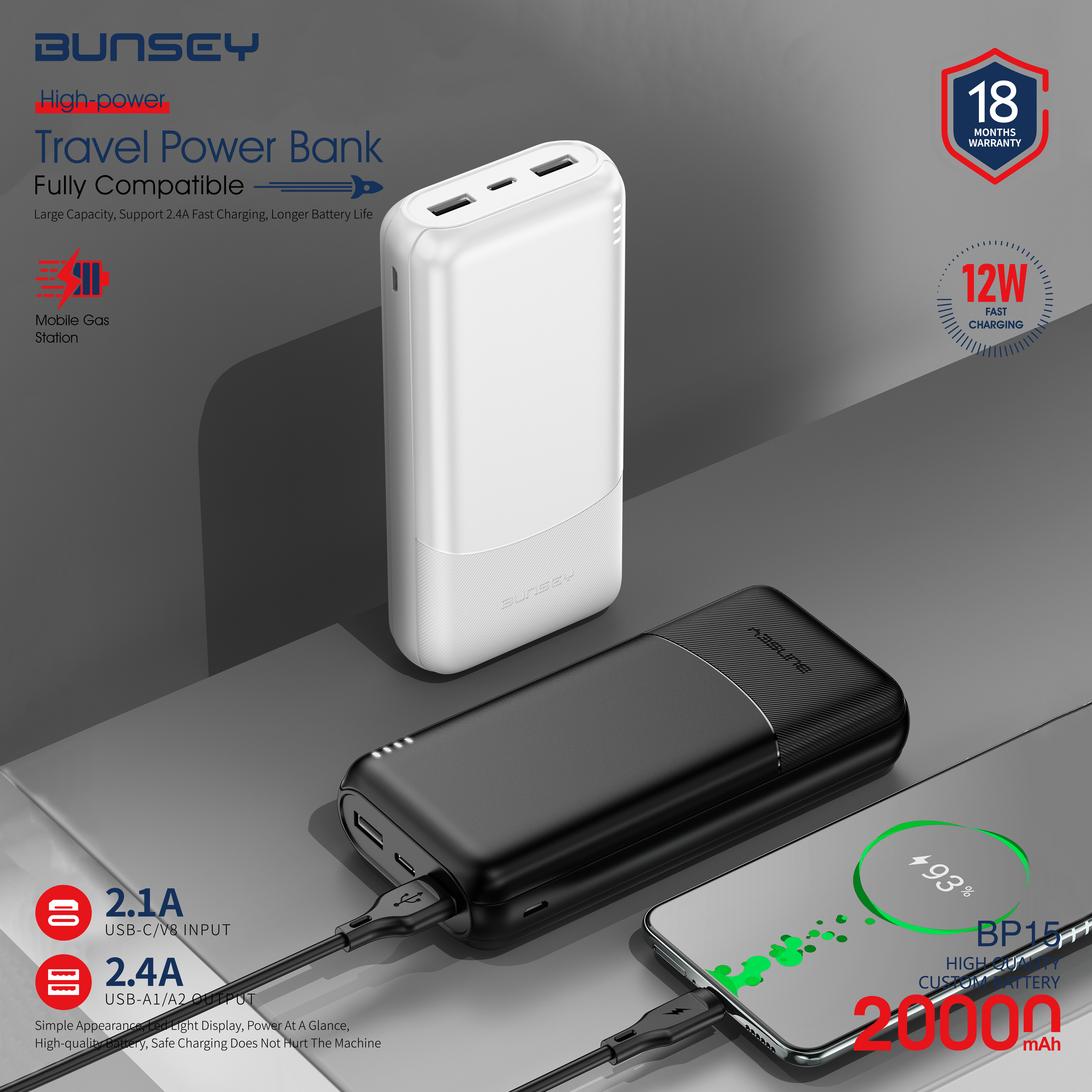 Travel Power BankFully Compatible BP15