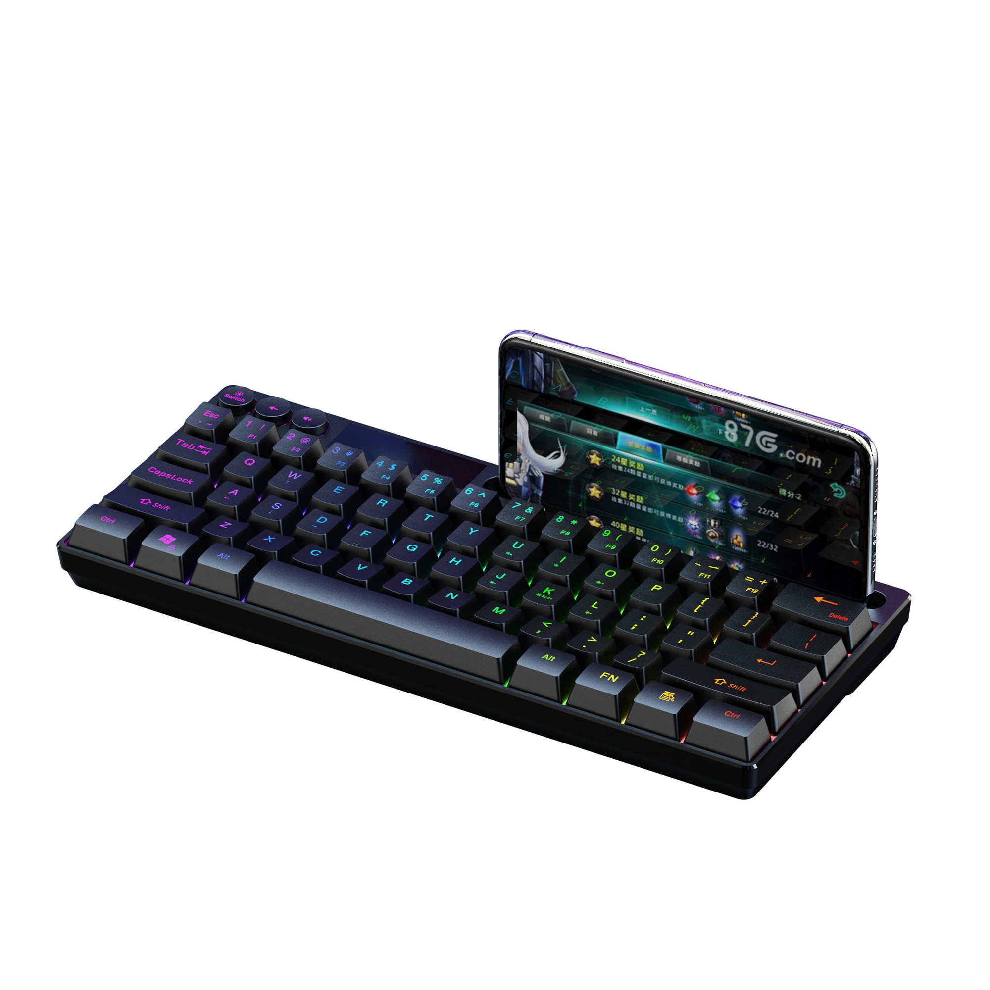 61 Keys Keyboard 60% RGB LED Backlit Game Keyboard