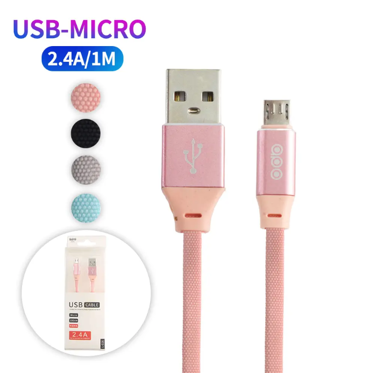 L-026 Nylon Braided Micro USB Cable Data Sync 2.4A Fast Charging 1M Charger Cable For Samsung Huawei Android Phone USB Micro