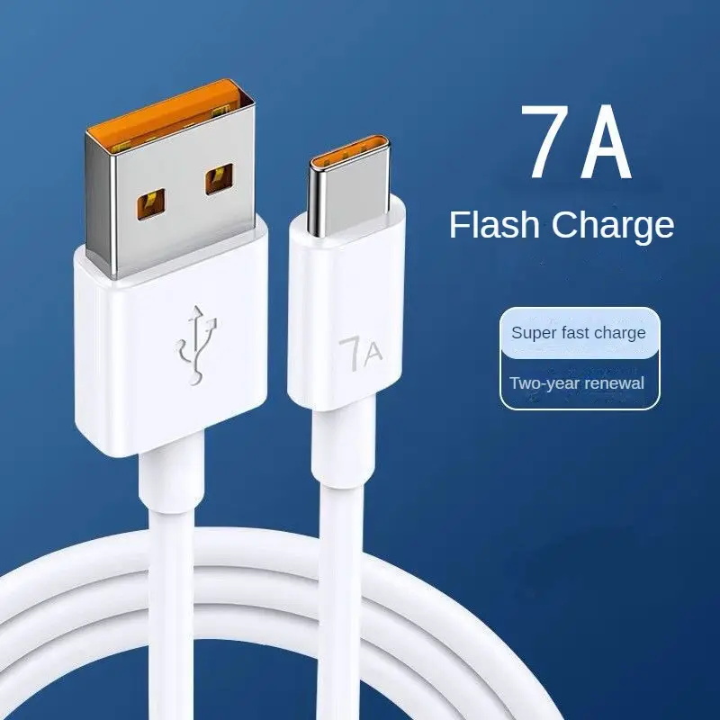 7A USB Type C Super-Fast Charge Cable for Huawei P40 P50 Fast Charing Data Cord for Xiaomi Mi 12 Pro Oneplus Realme POCO UCB32