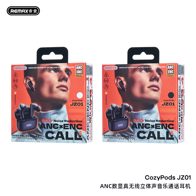 REMAX ANC Digital Display True Wireless Stereo Music Call Earphones CozyPods JZ01