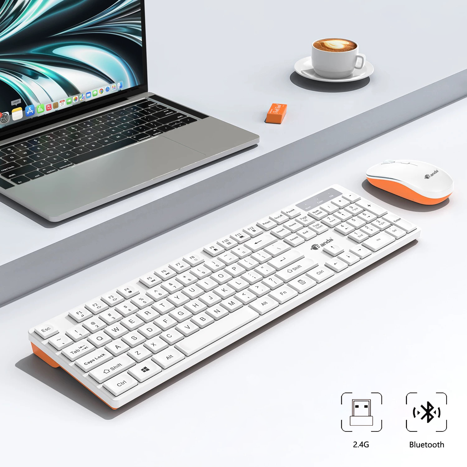 Wireless Keyboard and Mouse Set Home Computer Laptop Office Games Professional Arabia Daul Model Keyboard and Mouse Combo