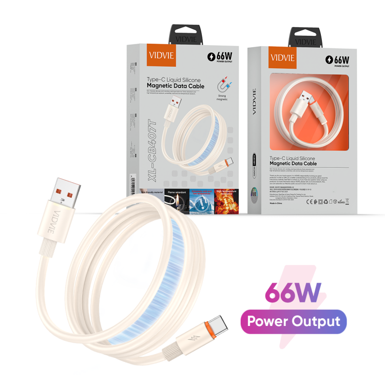 VIDVIE XL-CB407T Type C Liquid Silicone Magnetic Data Cables