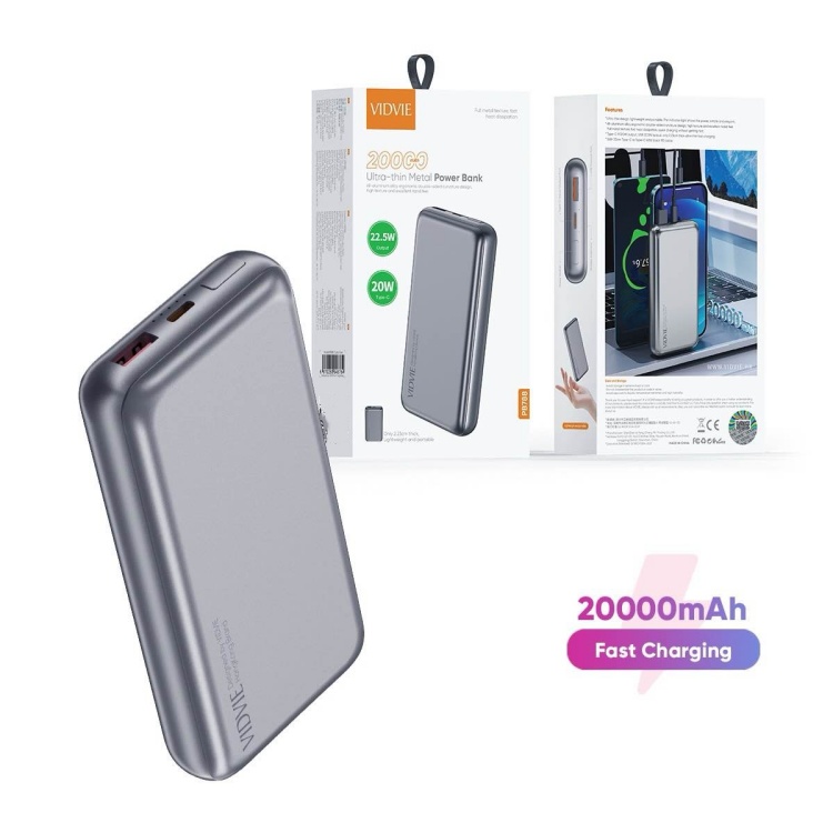VIDVIE PB788 20000Mah Ultra-Thin Usb Power Bank