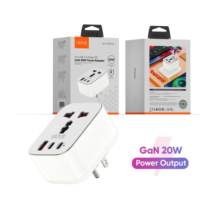 VIDVIE XL-PSM05 US GaN 20W Travel Adapter