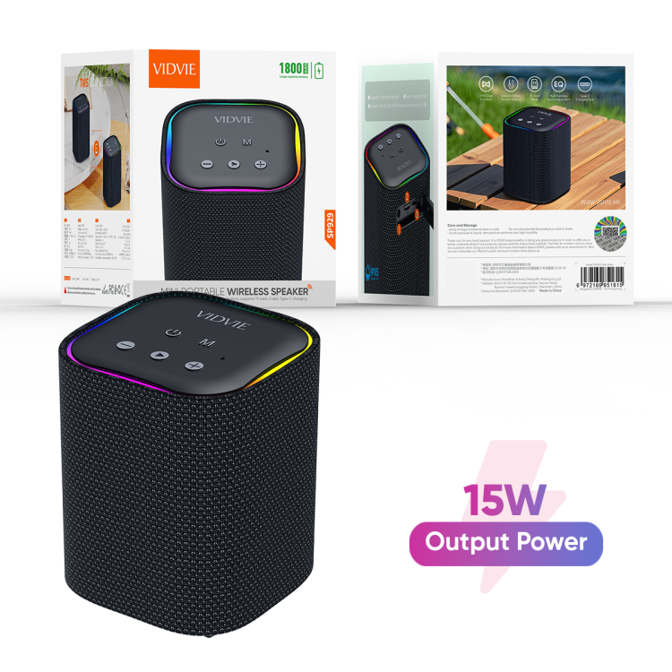 VIDVIE SP929 Wireless Woofer Bass Bt V5.3 Party Box Speakers