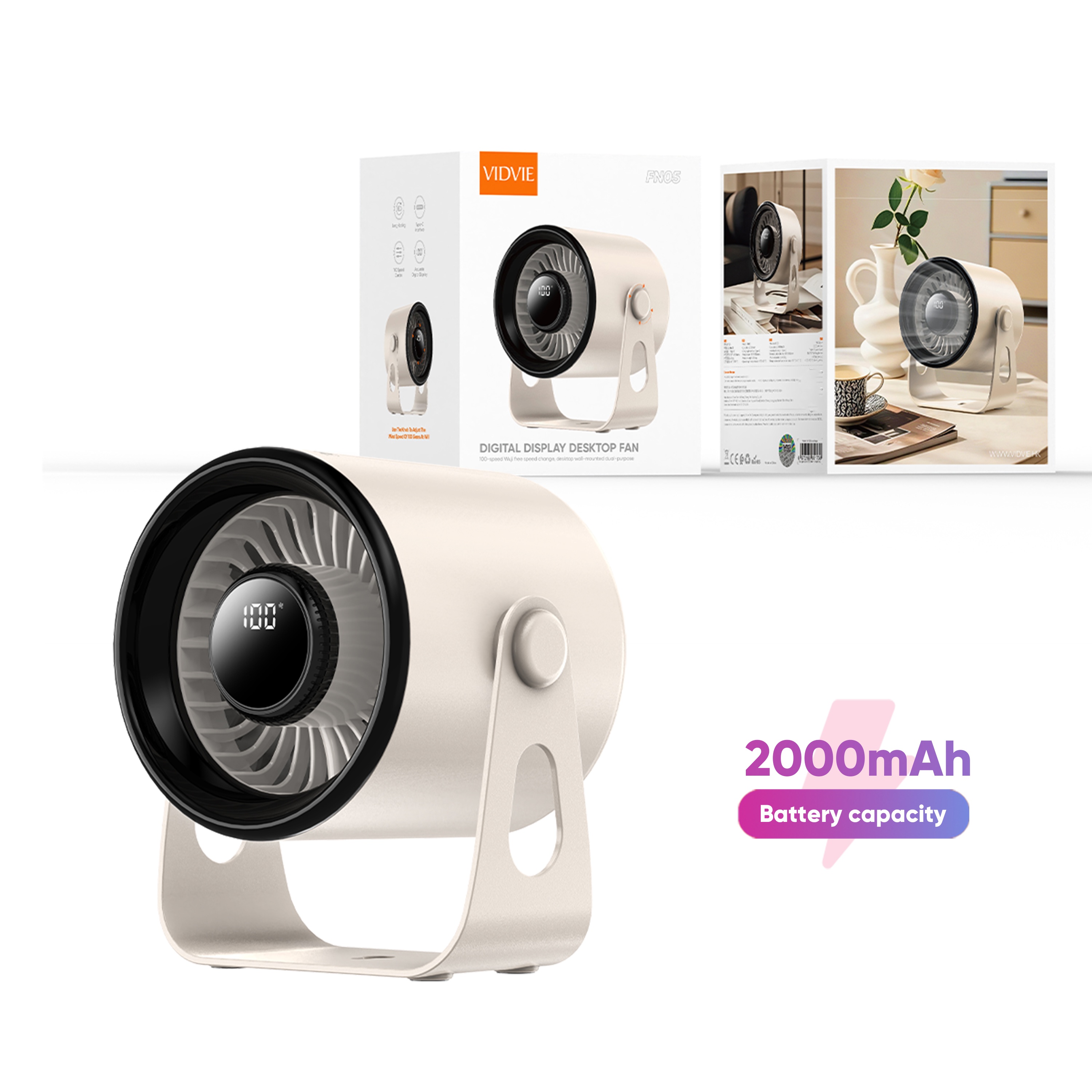 VIDVIE FN05 100-speed Desktop Turbo Fan