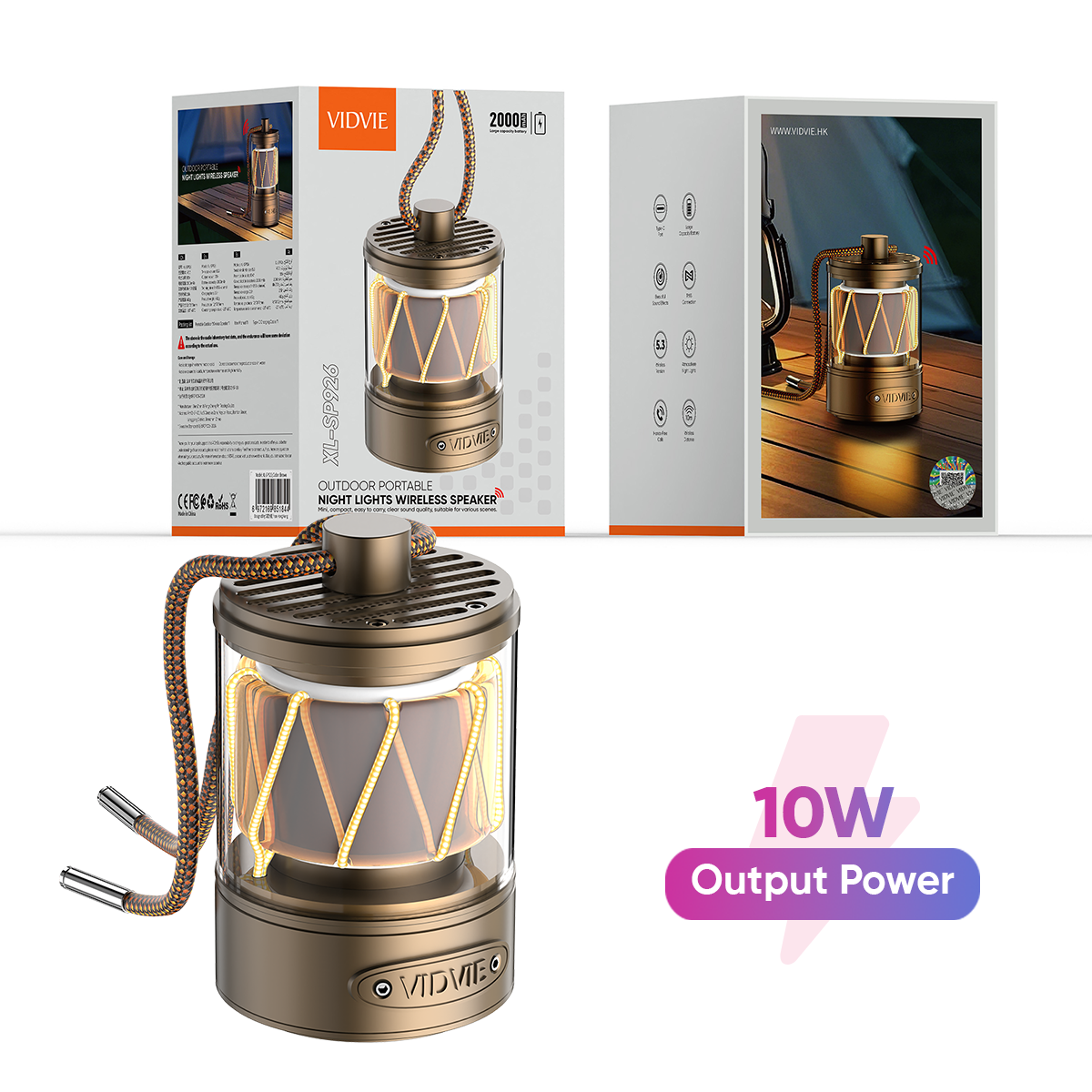 VIDVIE XL-SP926 Portable Night Lights Wireless Speaker