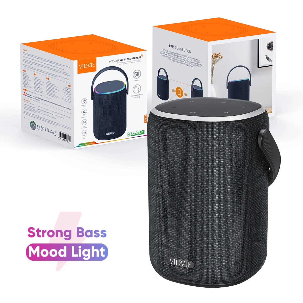 VIDVIE SP926 BT V5.0 Wireless Speaker With Handle Strap