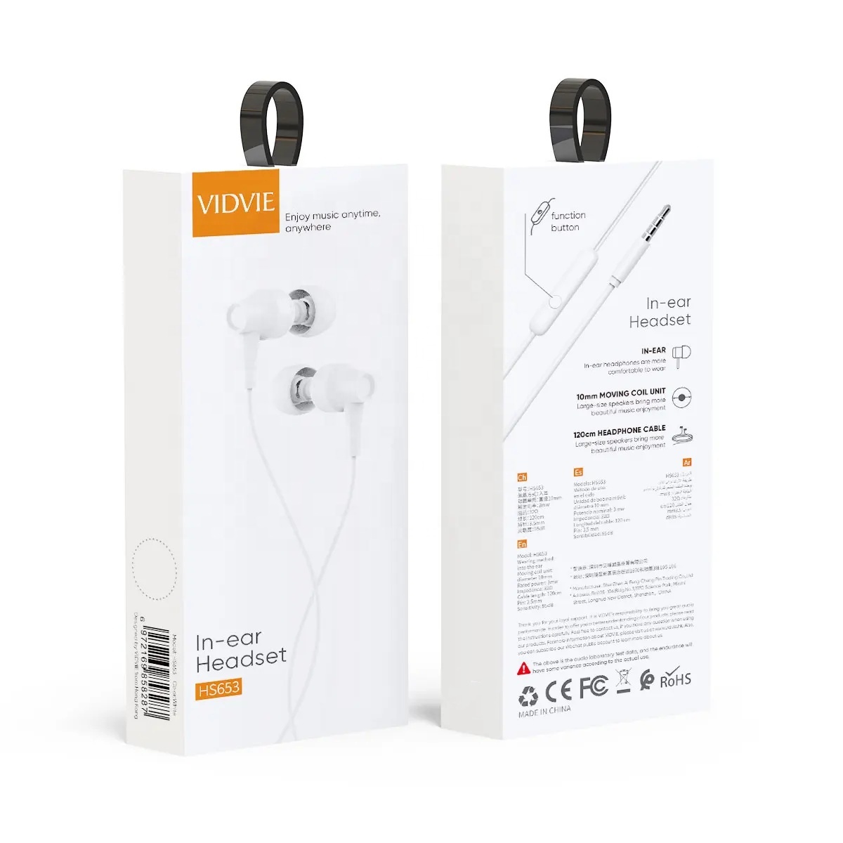 VIDVIE TPE Line Stereo Bass boost Wired Earphone