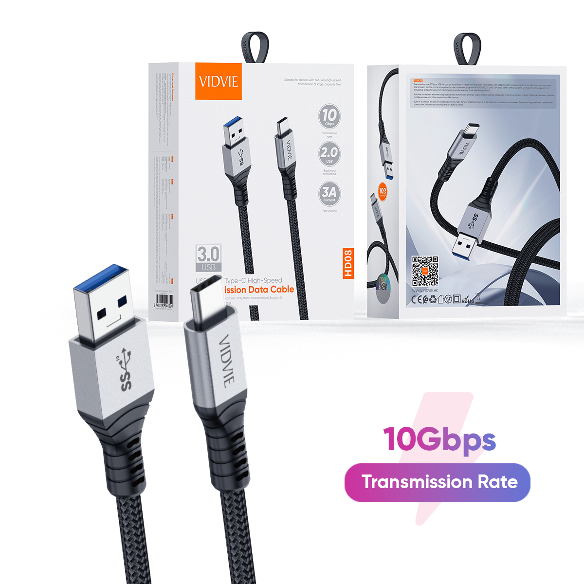 VIDVIE HD08 (USB3.2Gen2) USB3.0 A TO C high-speed transmission data cable