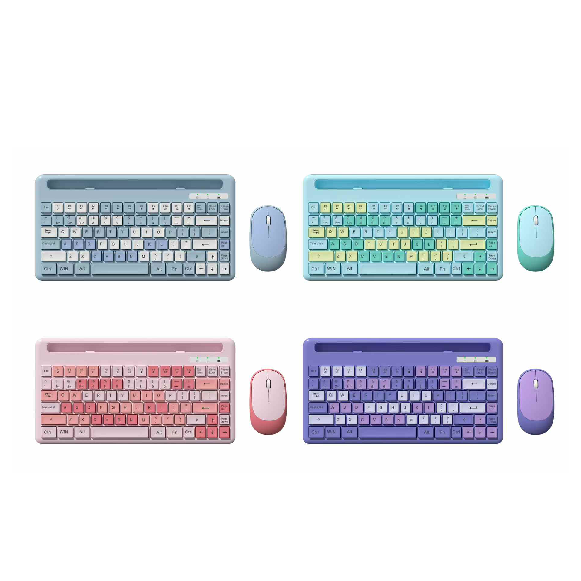 Colorful 2.4G / Bluetooth Ultra-Thin Wireless Keyboard Mouse Combo Compact Wireless Keyboard and Mouse Set for PC