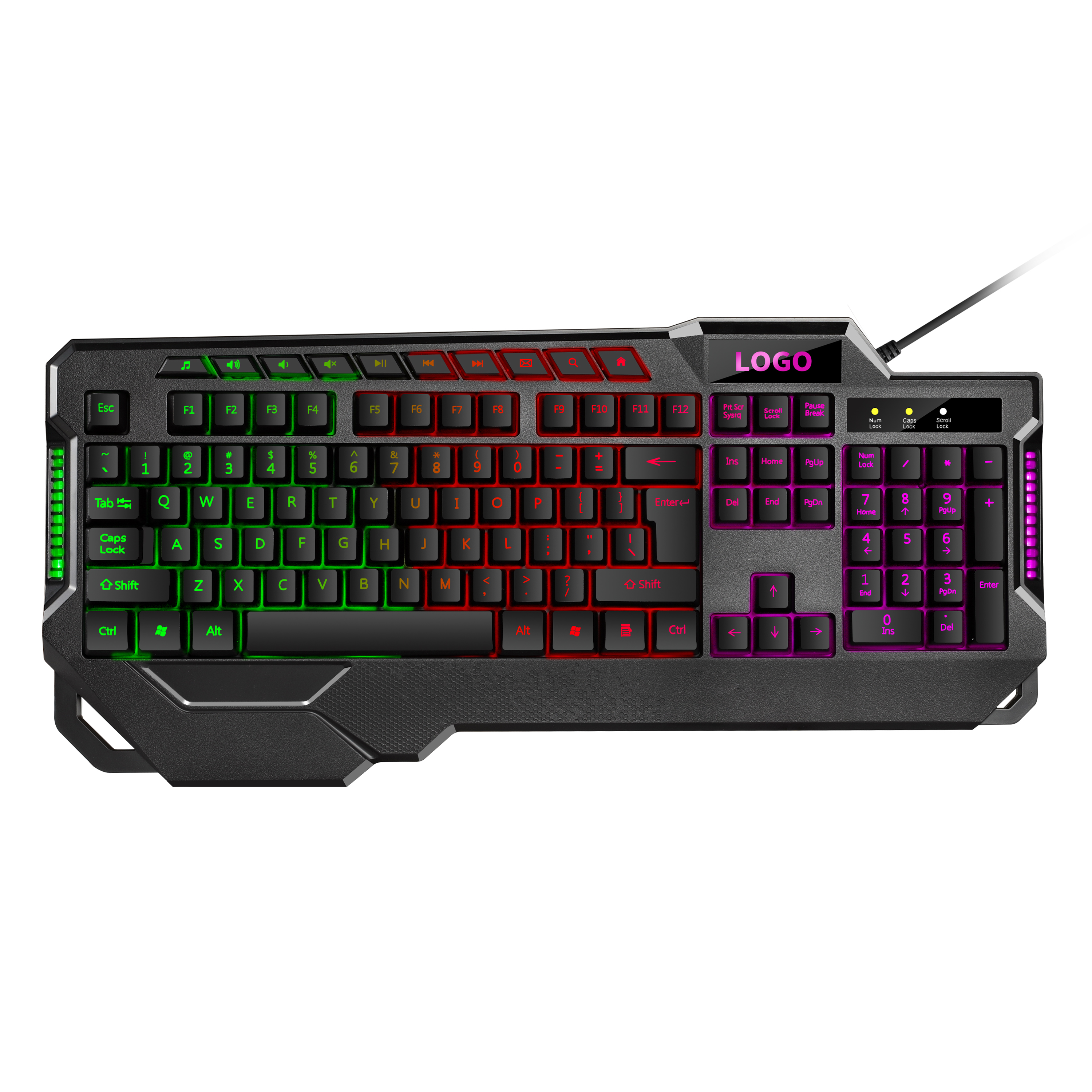 Factory OEM RGB Backlit USB Gaming Keyboard 114 Keys Computer Keyboard