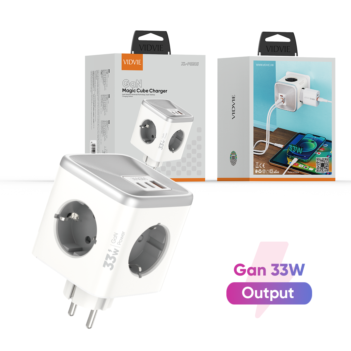 VIDVIE XL-PSE03 GaN 33W Magic Cube Charger