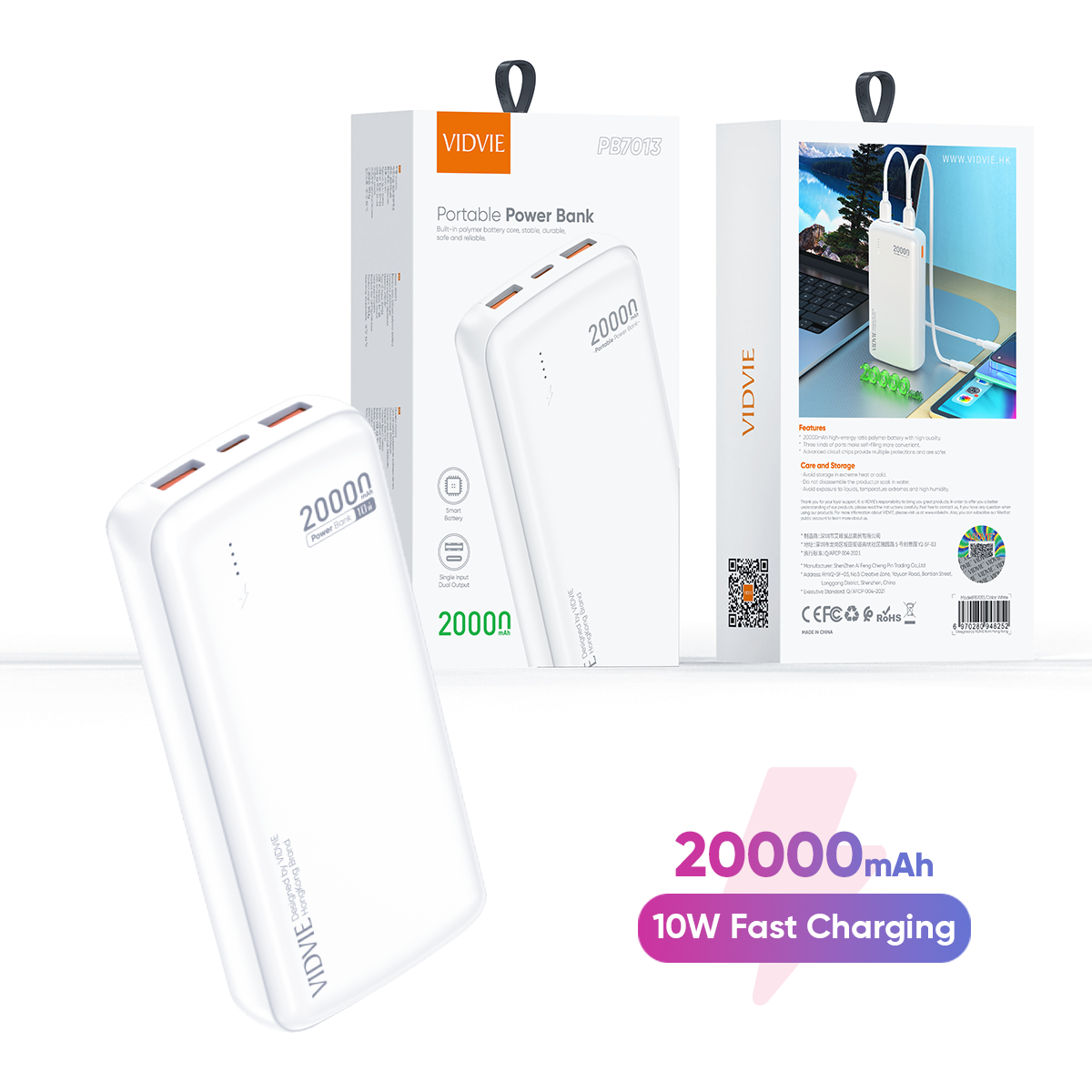 VIDVIE PB7013 ABS 10W 2A 200000mah Powerbank