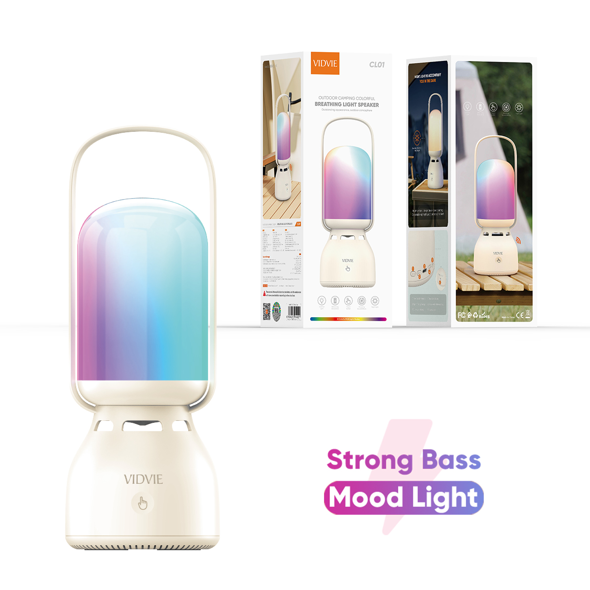 VIDVIE CL01 Outdoor Camping Colorful Breathing Light Speaker