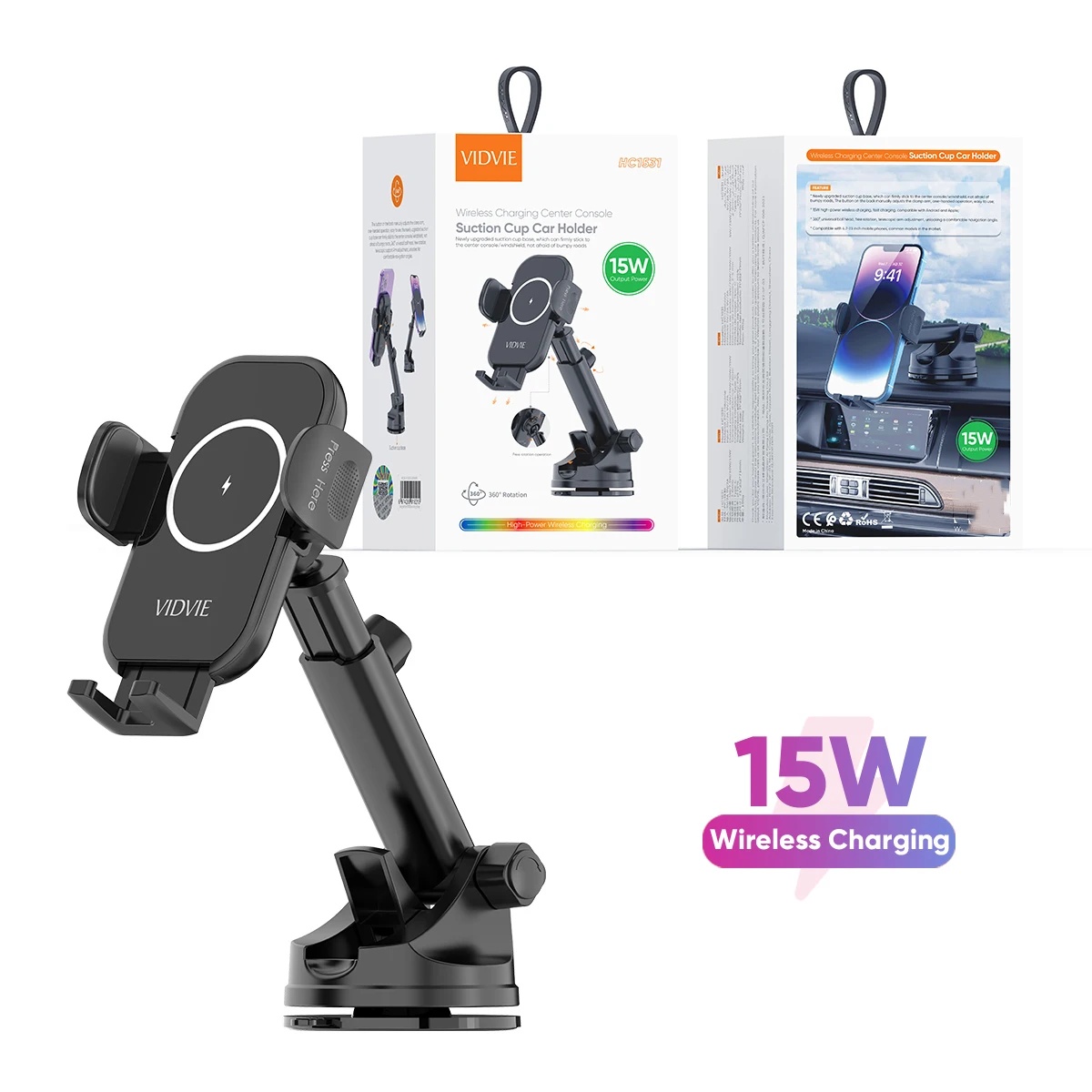 VIDVIE HC1531 15W Wireless Charging Holder