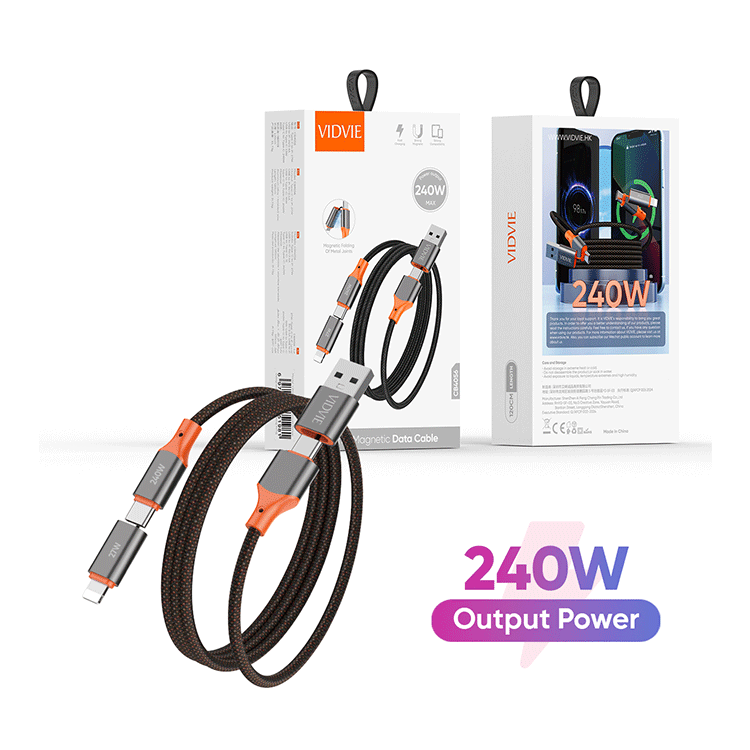 VIDVIE CB4056 Magnetic Absorption Design 4 in 1 Magnetic Braided Data Cable