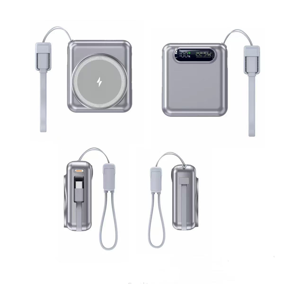 VIEREX--VP10W--Wireless charging Power Bank--22.5w Super-fast charging--with 2 cable--Small and conveninet