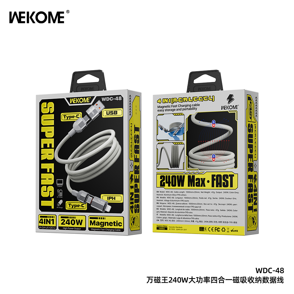 WDC-48  Magneto Series 240W High Power 4 in 1 magnetic data cabl