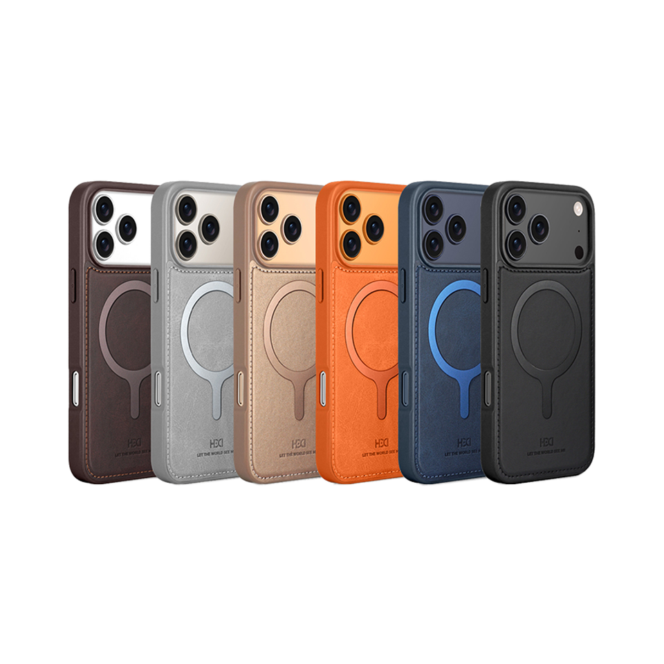 Wireless Charging Leather Case for iPhone 17 Pro Max Slim Protective Shockproof Phone Cover Stylish for Men and Women